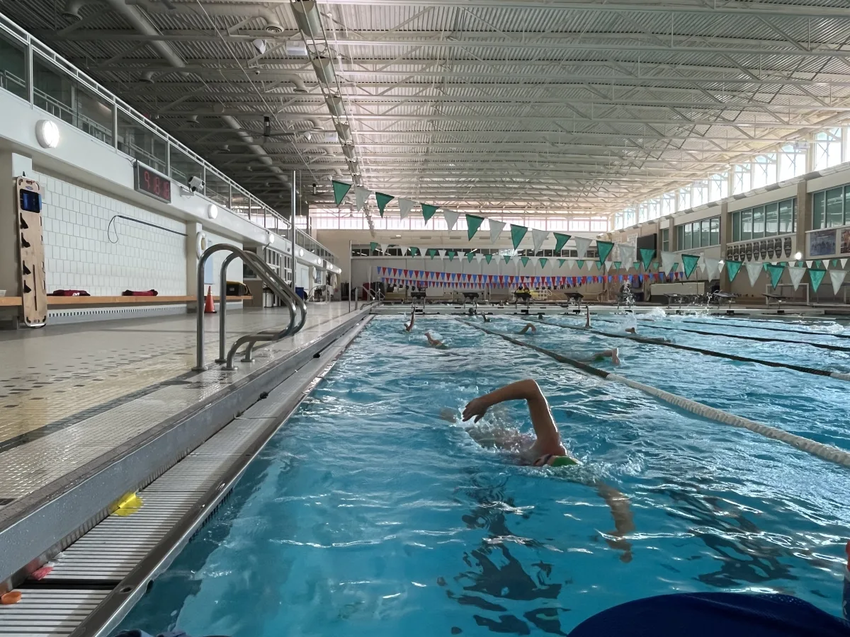 On a typical day of swim practice, the girls do multiple laps in the pool practicing each swim stroke for warm up. The swim team follows a routine based on each day of the week. 